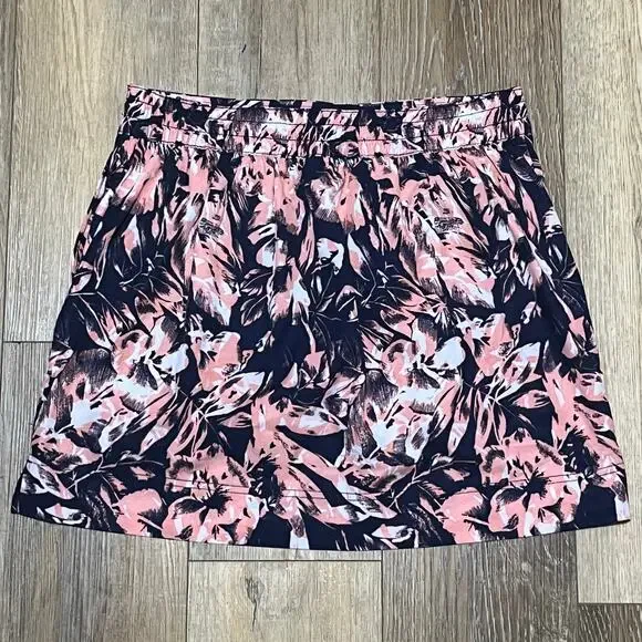 Speedo Women's Woven Swim Skort Skirt Size M Pink Navy Floral Pockets Beach EUC! - Picture 3 of 6